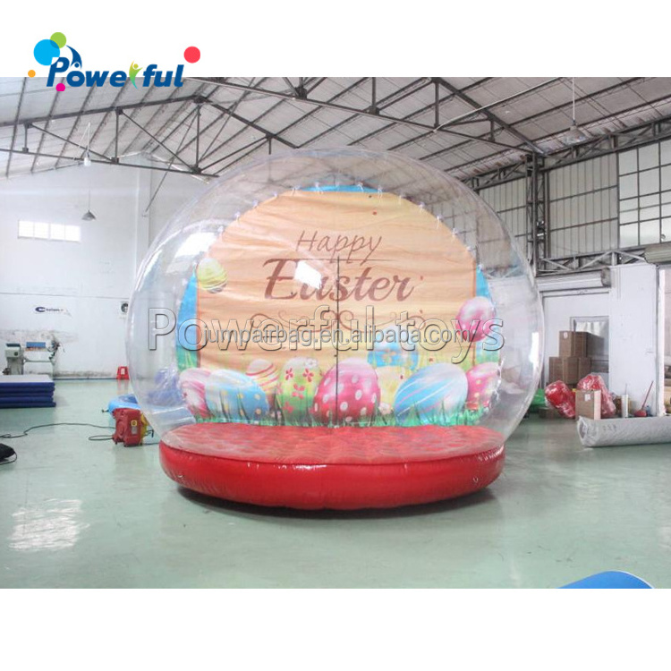 Inflatable Human Snow Globe Giant Snow Globe jumping photo booth globe for Yard Decoration