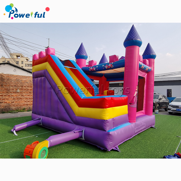 Commercial Customized Kids Princess Inflatable Bouncer Jumping Combo Slide Frozen Bouncy Castle