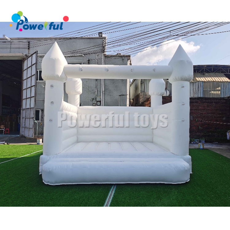 adults all white wedding bounce house with EN14960 certified for wedding parties from China inflatable factory