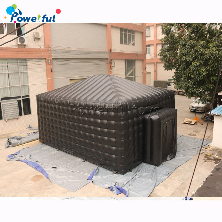 Custom portable party tent inflatable cube nightclub tent black inflatable nightclub