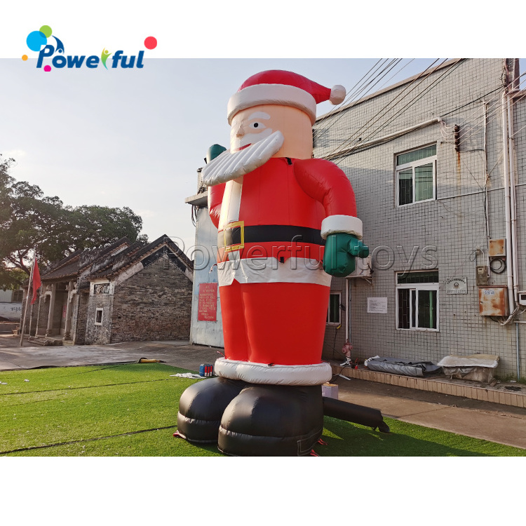 Blow Up Santa Claus With Gift Decor Yard Party Lighted Inflatable Santa Claus Model LED Christmas Inflatable Santa