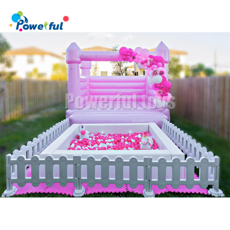 Wholesale Various sizes easy to assemble mini plastic small fence Baby playground fence with white bounce house