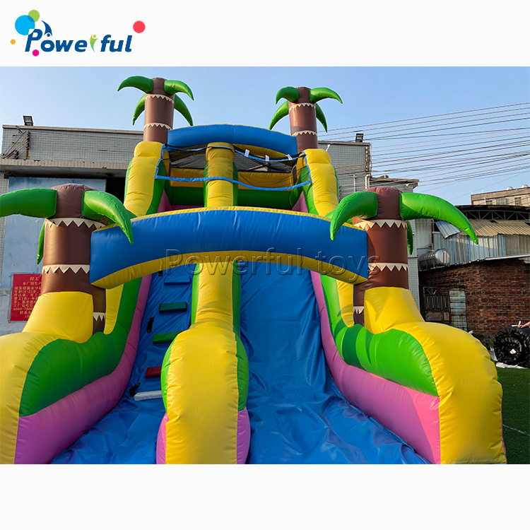 Commercial Toboganes Inflables Acuaticos Combo BouncerJumpers Bounce House Inflatable Palm Tree Pool Water Slide