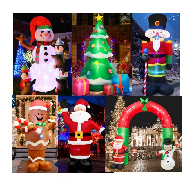 hot sale christmas inflatables 8ft christmas inflatable santa claus with led lights for holiday decorations