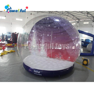 Inflatable Human Snow Globe Giant Snow Globe jumping photo booth globe for Yard Decoration