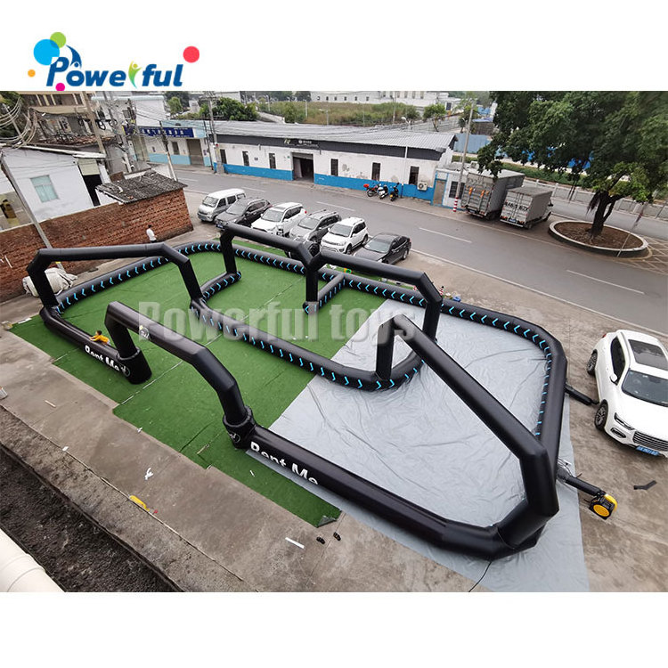 Inflatable Pedal Car Karts Race Tracks Inflatable Road Racing Track Toys Inflatable Race Track For Bumper Cars For Kids