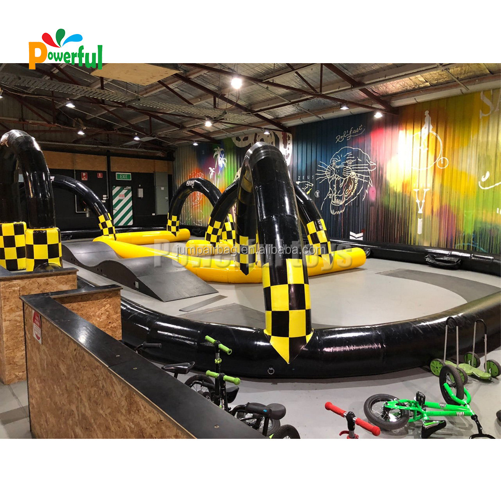 commercial Speeding Karting Track New Car Racing Games Inflatable Race Track For Sale 15m Go Kart Track