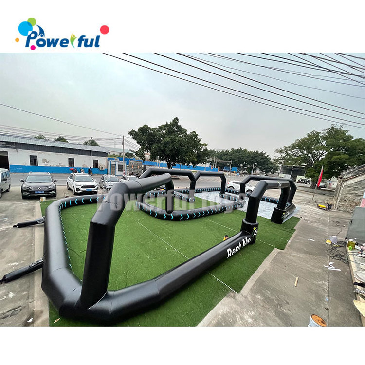 Inflatable Pedal Car Karts Race Tracks Inflatable Road Racing Track Toys Inflatable Race Track For Bumper Cars For Kids