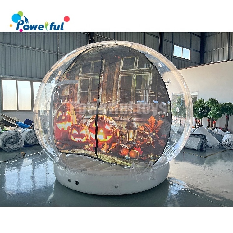 Holiday decoration inflatable snowball human size bubble tent snowglobe inflatable snow globe for Christmas