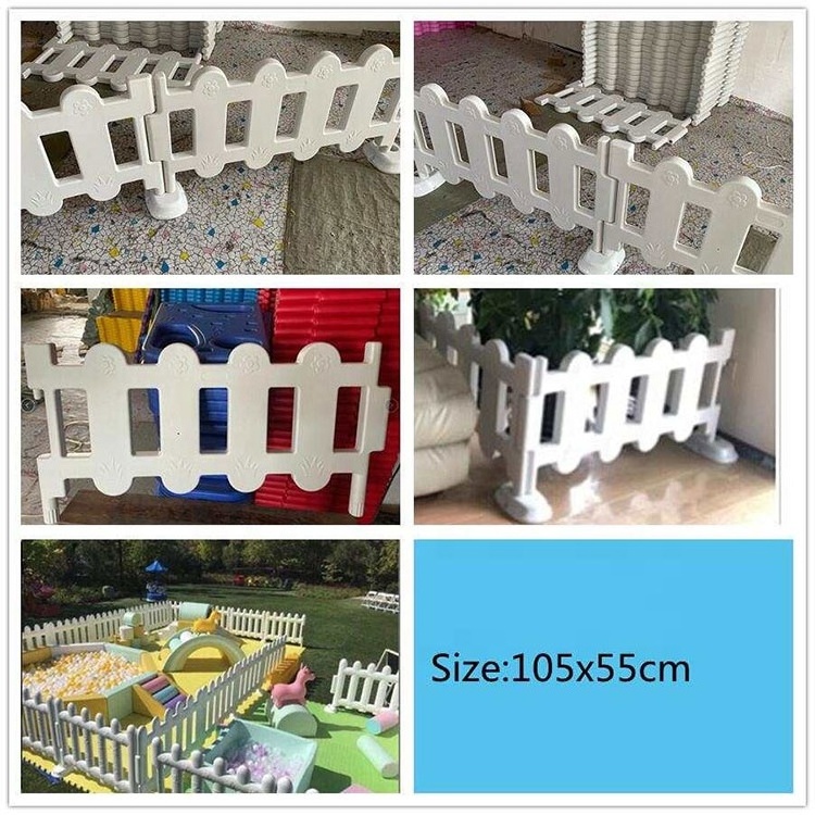 Wholesale Various sizes easy to assemble mini plastic small fence Baby playground fence with white bounce house