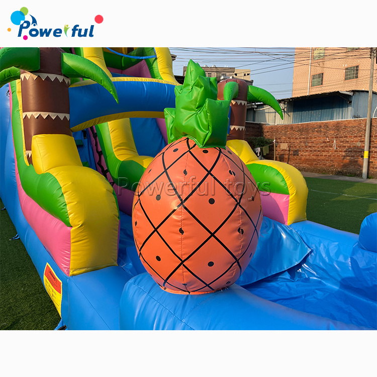 Commercial Toboganes Inflables Acuaticos Combo BouncerJumpers Bounce House Inflatable Palm Tree Pool Water Slide