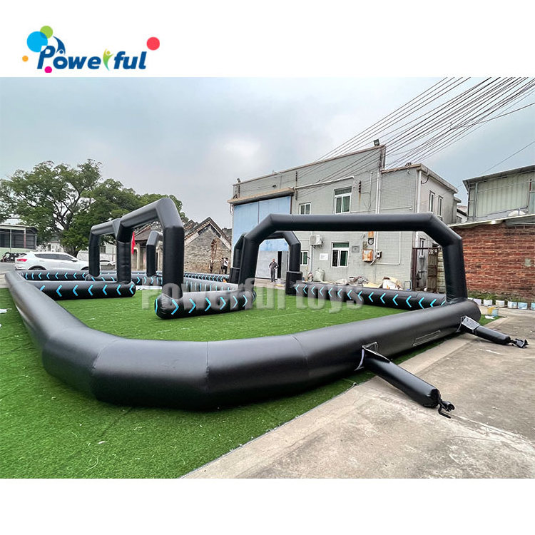 Inflatable Pedal Car Karts Race Tracks Inflatable Road Racing Track Toys Inflatable Race Track For Bumper Cars For Kids