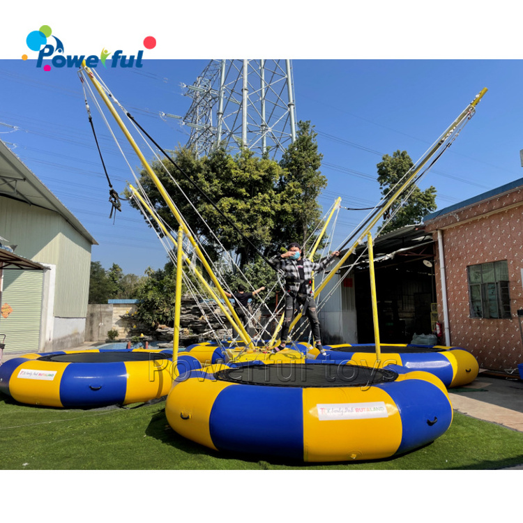 Outdoor mobile euro 4 stage bungee trampoline inflatable bungee jumping trampoline