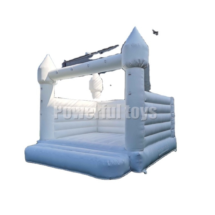 adults all white wedding bounce house with EN14960 certified for wedding parties from China inflatable factory