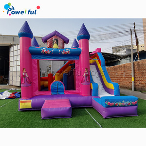 Commercial Customized Kids Princess Inflatable Bouncer Jumping Combo Slide Frozen Bouncy Castle