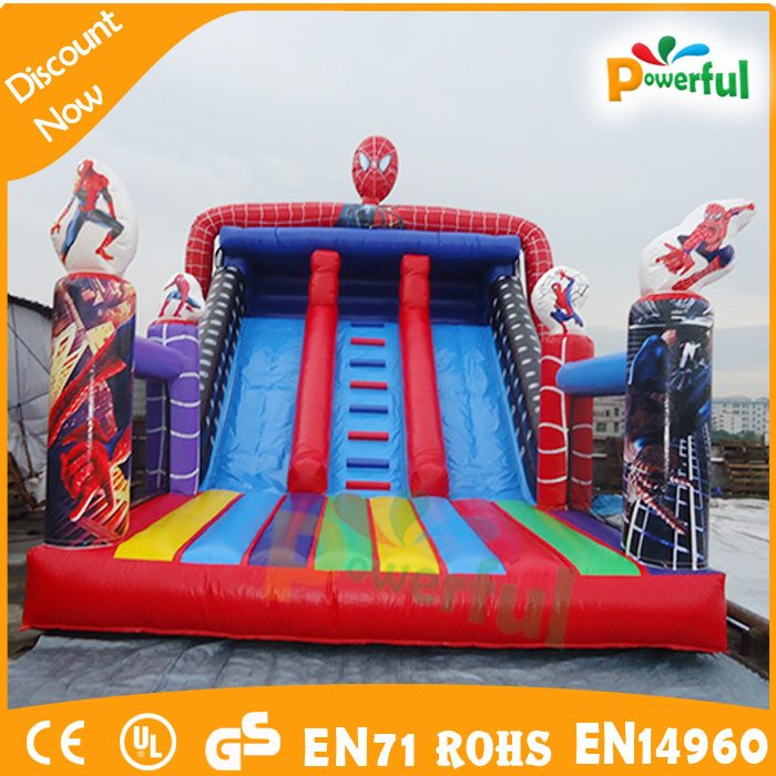 Spiderman Inflatable Jumping Bouncy Castle Slide With Deflate Function