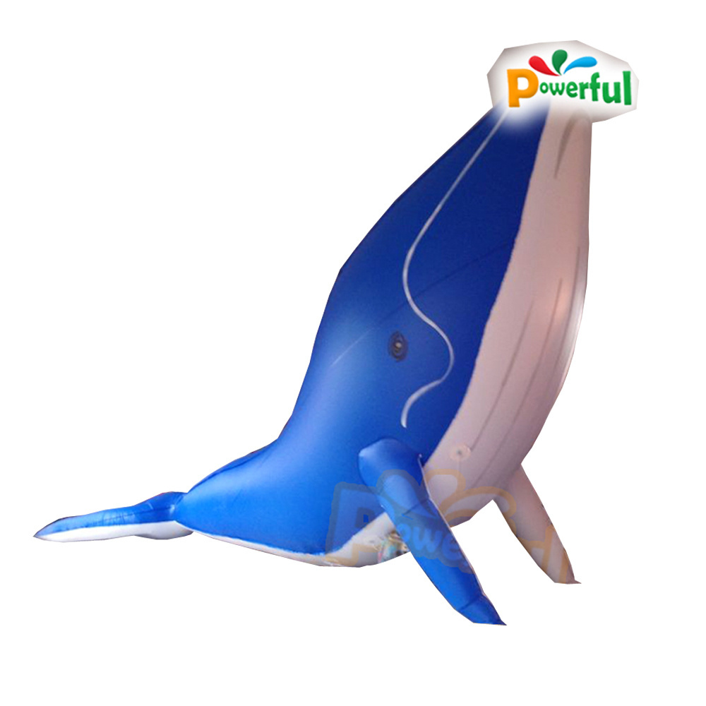 led light inflatable whale marine advertising inflatable white blue whale