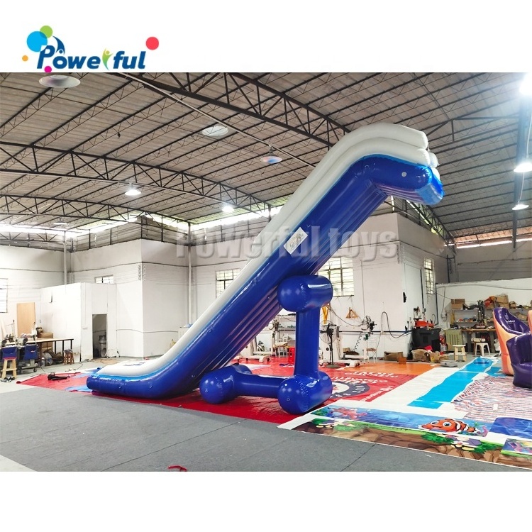 Logo can be customized for free inflatable water slide for pontoon boat water yacht slide