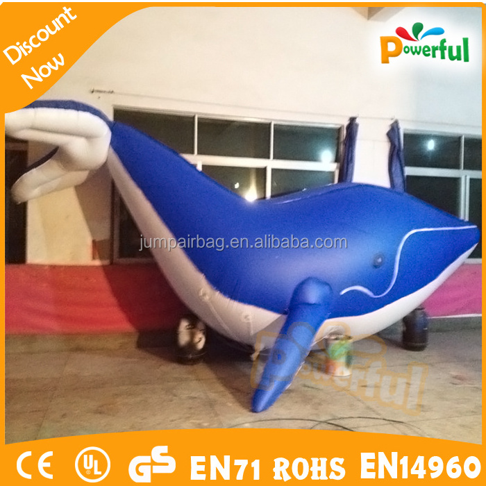 led light inflatable whale marine advertising inflatable white blue whale