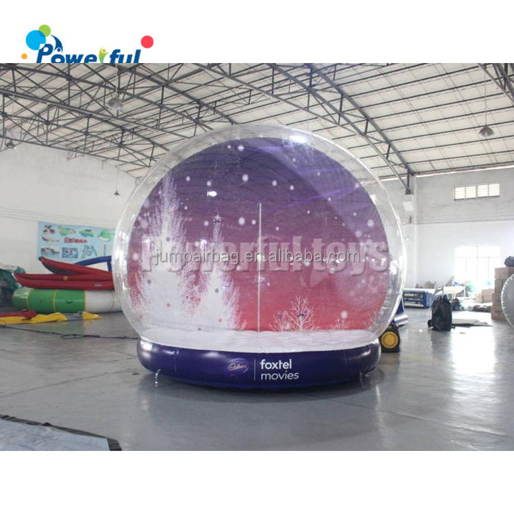 Inflatable Human Snow Globe Giant Snow Globe jumping photo booth globe for Yard Decoration