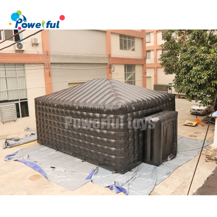 Custom portable party tent inflatable cube nightclub tent black inflatable nightclub