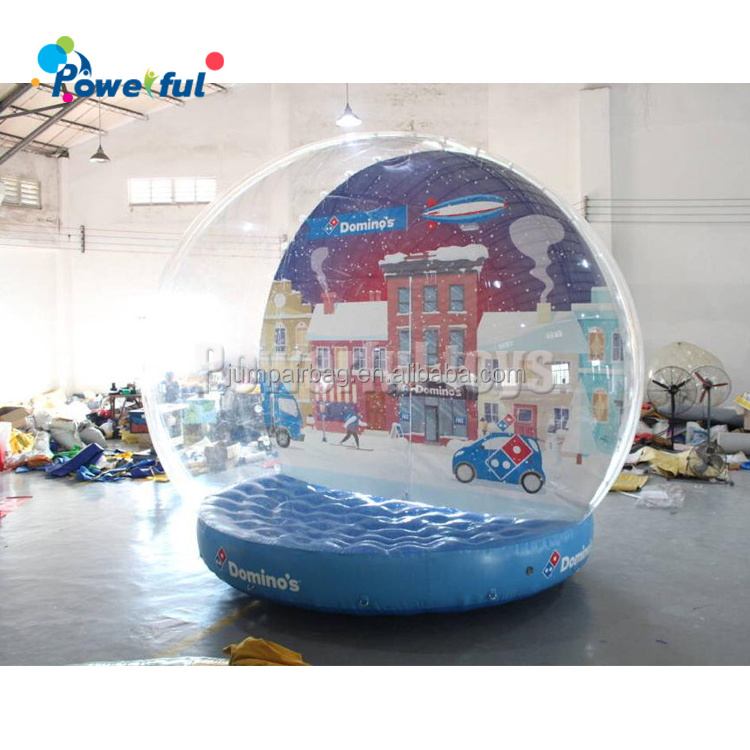 Inflatable Human Snow Globe Giant Snow Globe jumping photo booth globe for Yard Decoration