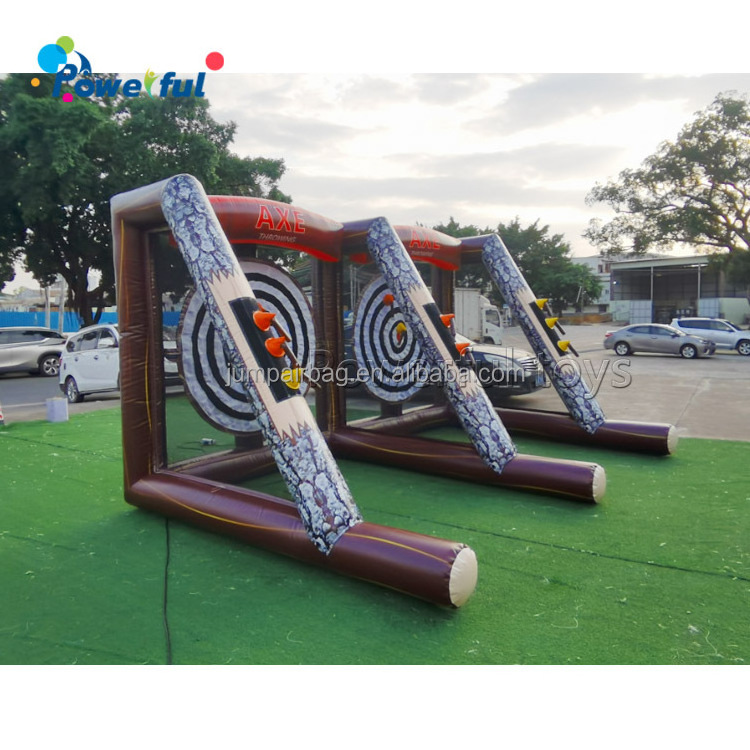 Interactive Double Lane Inflatable Flying Axe Throwing Toy Inflatable Axe Throw Dart Challenge Carnival Sport Game