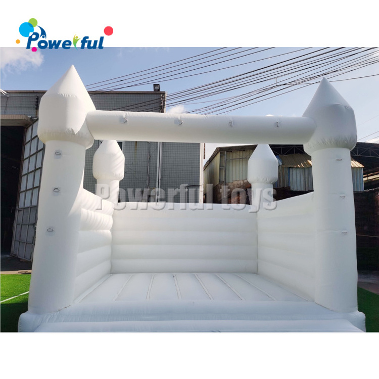 adults all white wedding bounce house with EN14960 certified for wedding parties from China inflatable factory