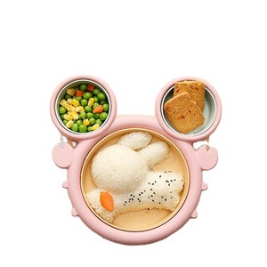 Creative Baby Food Bamboo Fiber Plate Children Cartoon Tableware For Infant Toddler Kids