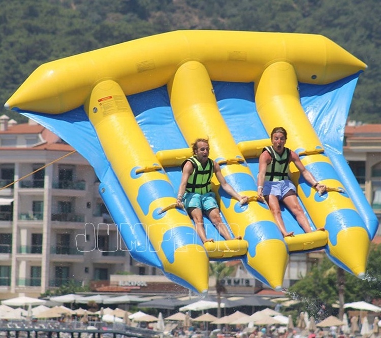 Best quality inflate fly fish water park rental games PVC flying fish boat water towable banana tube ski