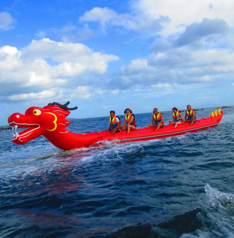 12 passenger inflatable dragon boat Giant banana boat Dragon design towable inflatable boat