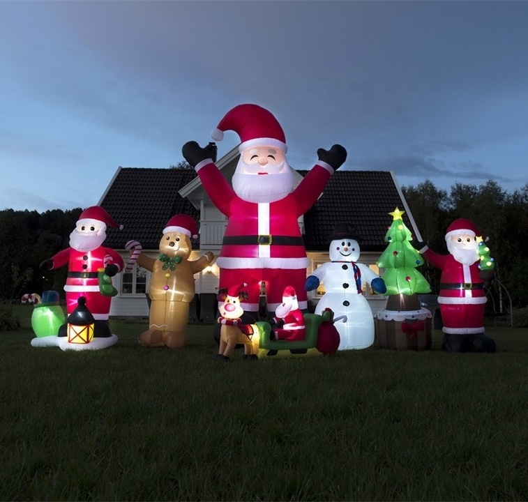 Santa Claus Inflatables 2020 nylon quality decoration with LED lights