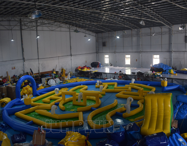 Mini Field Inflatable 9 Holes inflatable golf track 16m diameter Giant inflatable mini golf ...