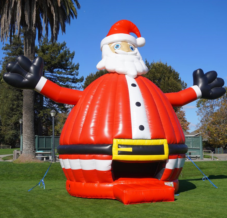 Santa Claus Inflatable Bouncer hot sale Inflatable Christmas Bounce House for rental Giant Santa Castle