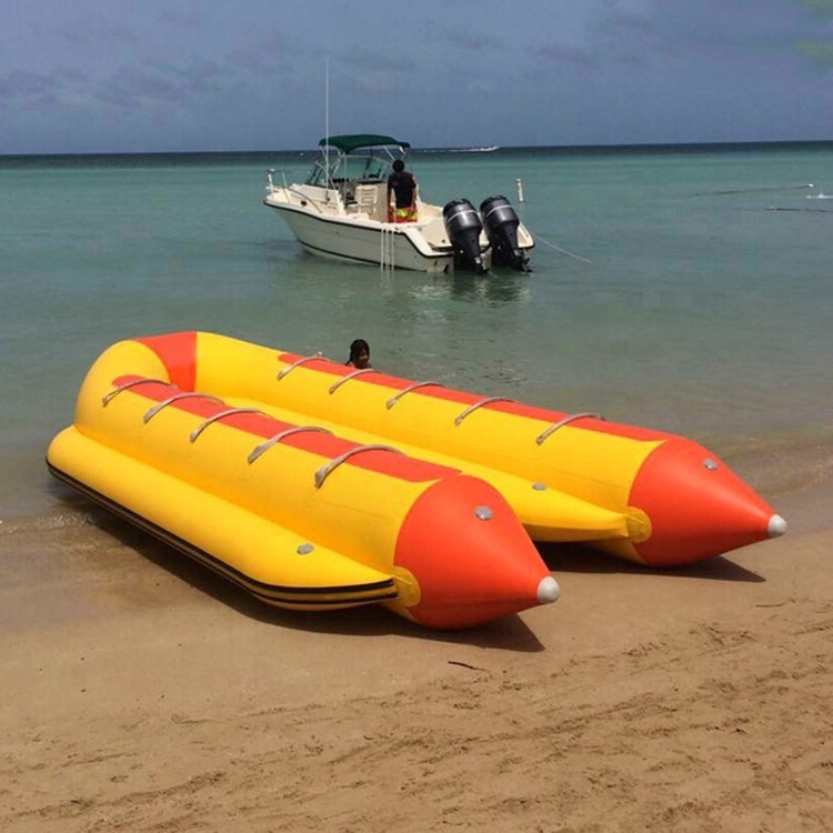 2021 discount Water sports Double Tube Banana Boat 10 persons Inflatable double lane boat for towable China best quality