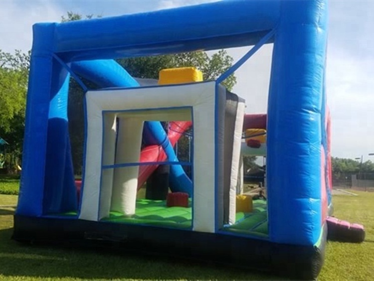 6 in 1 combo inflatable sports arena include volleyball court basketball dodgeball soccer boxing joust games