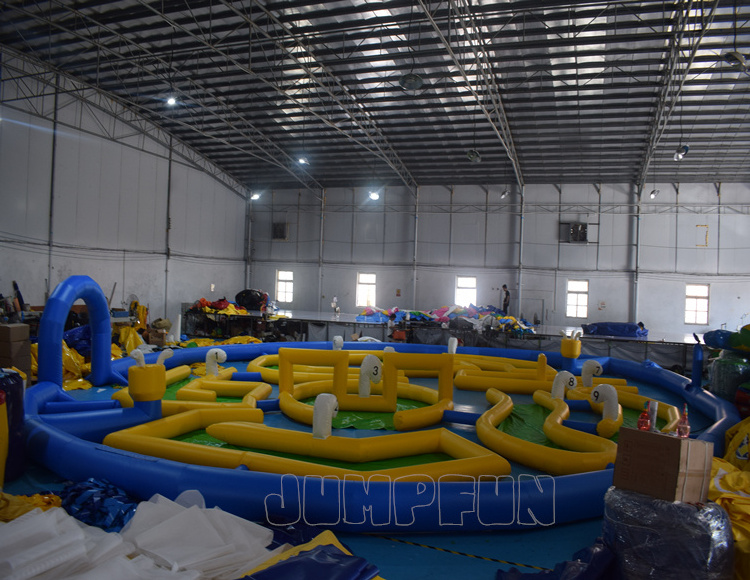 9 Holes inflatable golf track 16m diameter Giant inflatable mini golf course children MINI golf games inflatable field