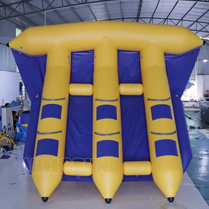 Best quality inflate fly fish water park rental games PVC flying fish boat water towable banana tube ski