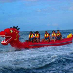 12 passenger inflatable dragon boat Giant banana boat Dragon design towable inflatable boat