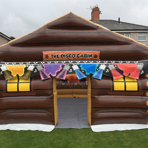 customized Inflatable Log Cabin 7x5 meter durable PVC inflatable Bungalow small inflate Chalet