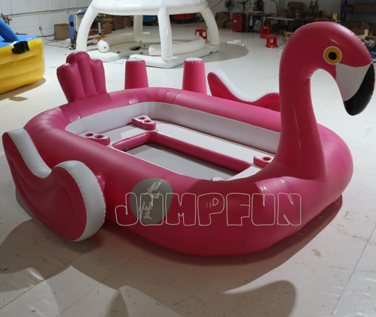 Giant inflatable flamingo boat 460x381x223cm water towable flamingo island STOCK with best discount