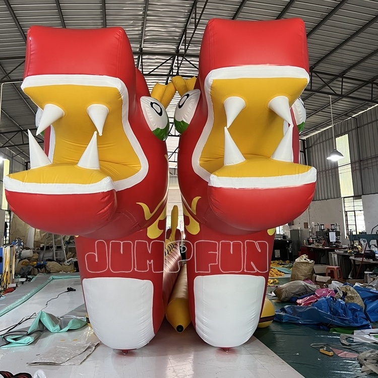 Two head dragon boat 18 seats Giant inflatable dragon ship double lane dragon banana boat