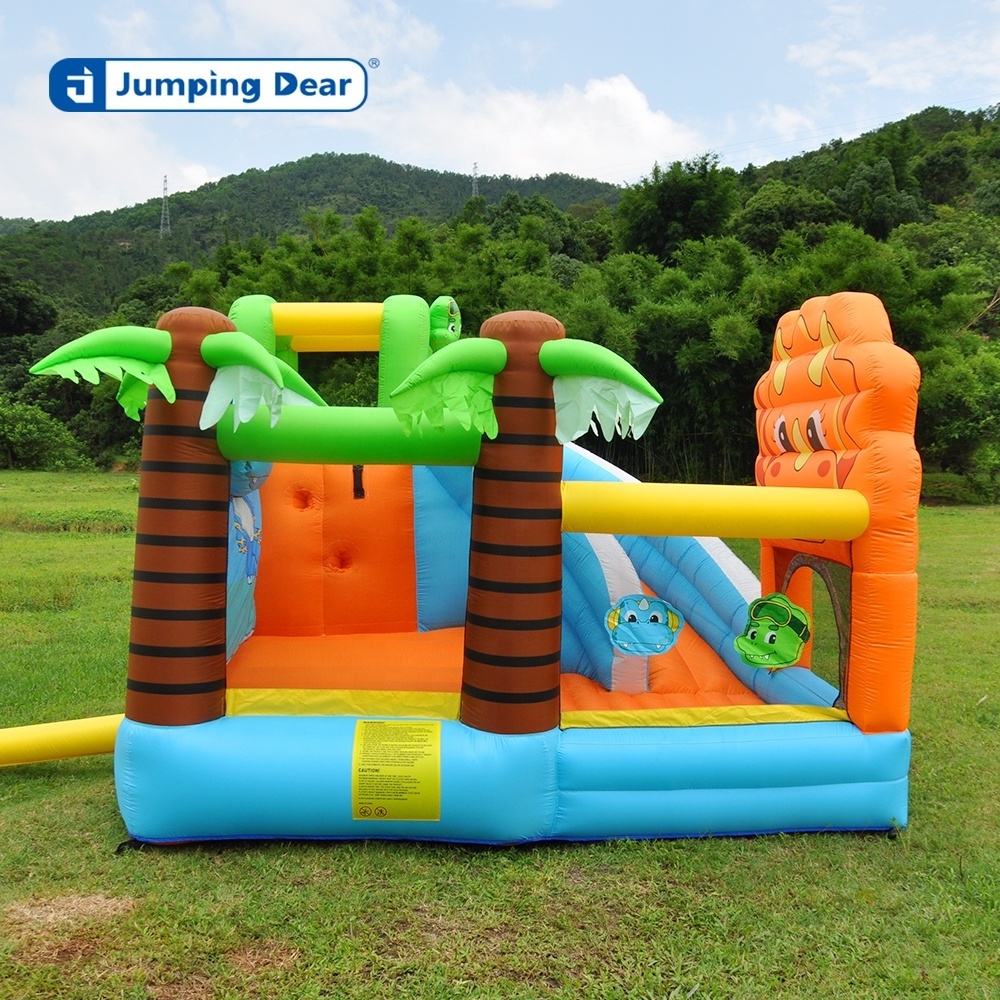 Little lion slide inflatable jumping bouncing house dinosaur bouncing castle inflatable castle with air cushion jumping ball pit