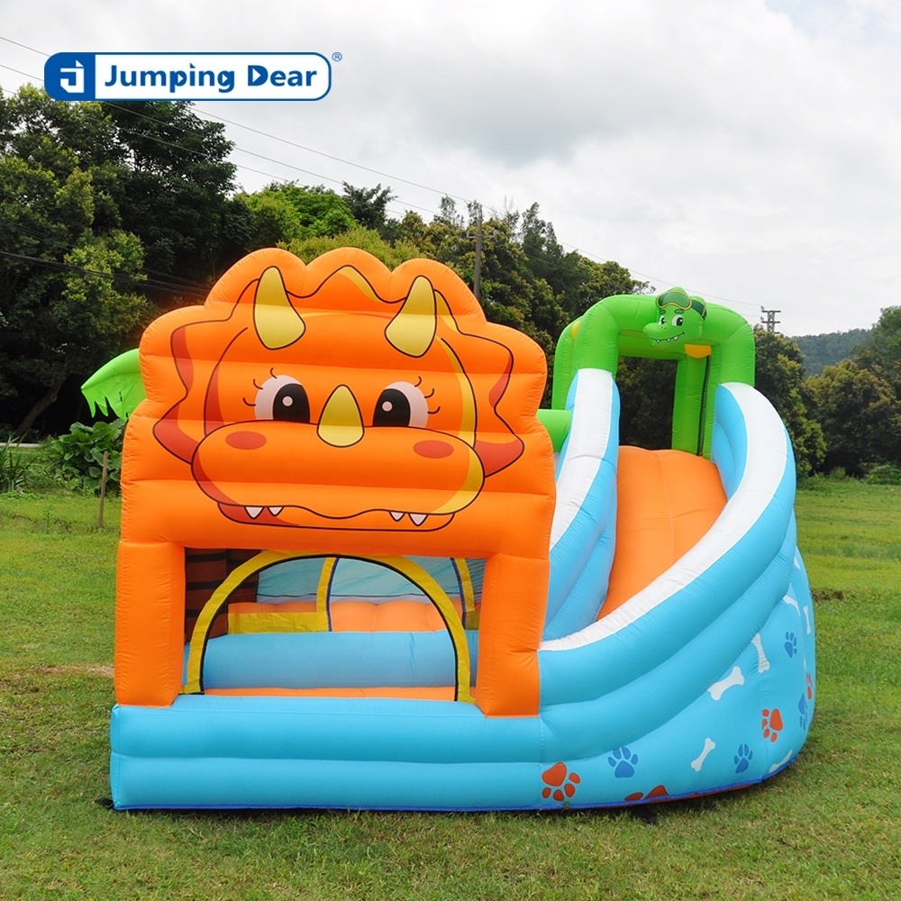 Little lion slide inflatable jumping bouncing house dinosaur bouncing castle inflatable castle with air cushion jumping ball pit