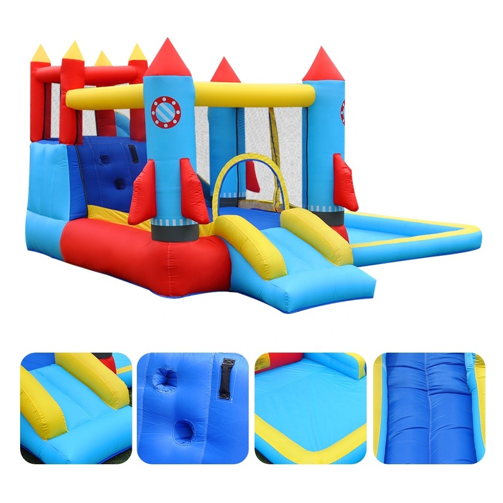 Suitable for outdoor inflatable bounce house water slide with water gun rock climbing wall jump pool ball pool elastic castles