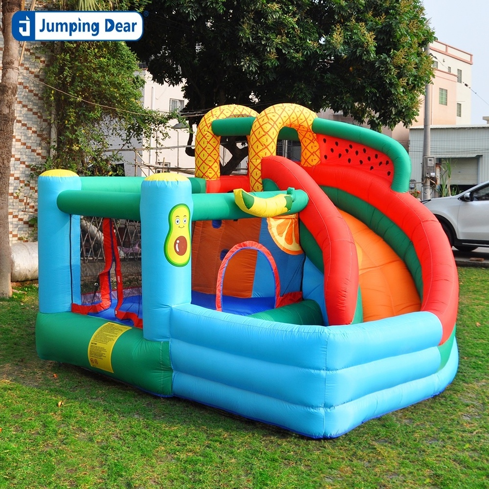 Double-layer inflatable combination jumping toy ocean ball pool fruit theme children's rock climbing slide