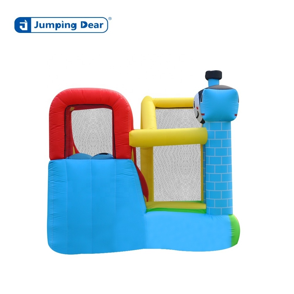 Birthday party commercial inflatable bouncer small train bounce house dry slide combination set castle game house