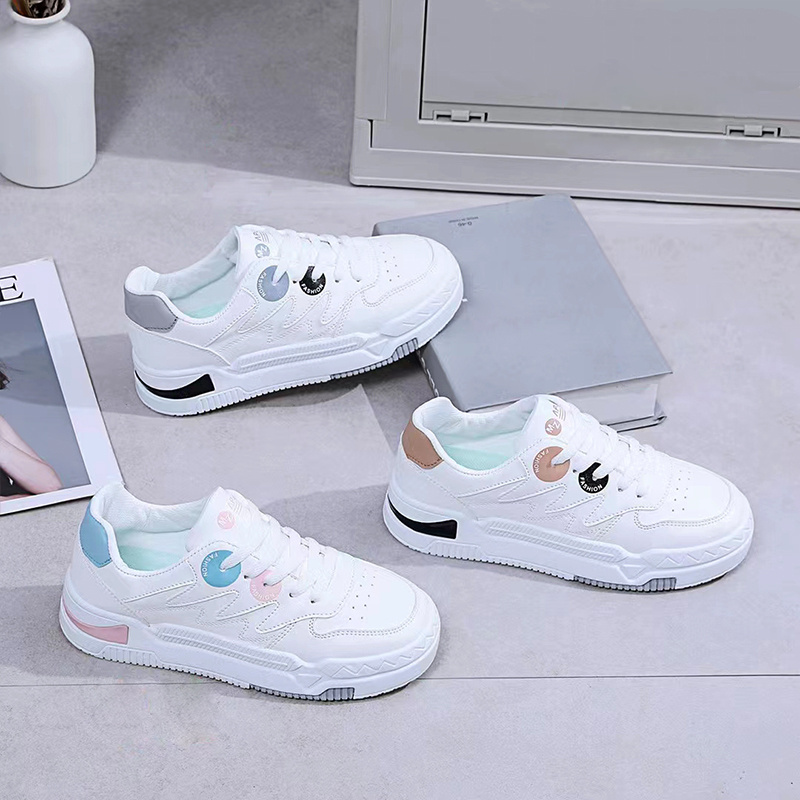 FK02 New design PU Upper Lady Women's White Shoes platform fashion skateboard shoes Walking Style Shoes women Casual sneakers