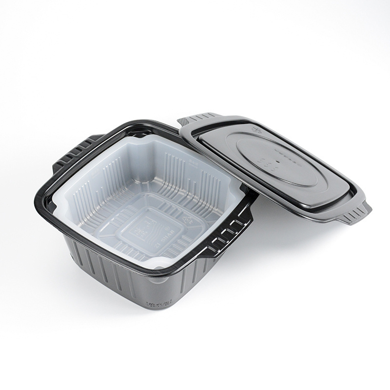 Disposable Lunch Box Food Containers Self Heat Hot Pot Plastic with Lid in Black Custom OEM/ODM Food Packaging Food Grade PP