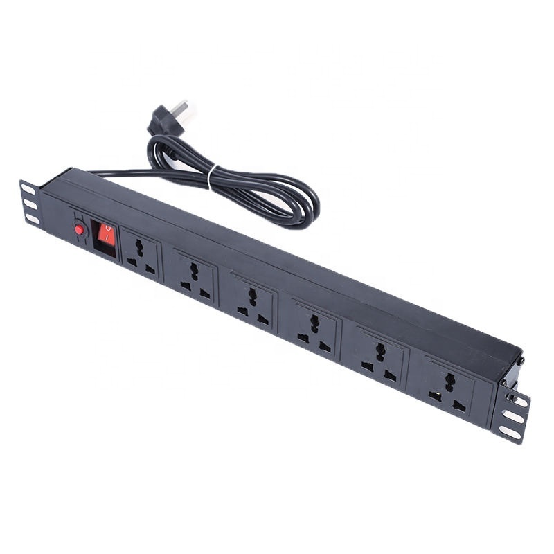 19inch 6 way 10A PDU Socket EU pdu power distribution unit rack cabinet